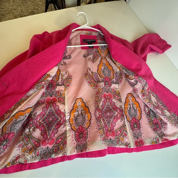 Peck & Peck Linen Blend Lightweight Summer Pink Blazer - Picture 15 of 16